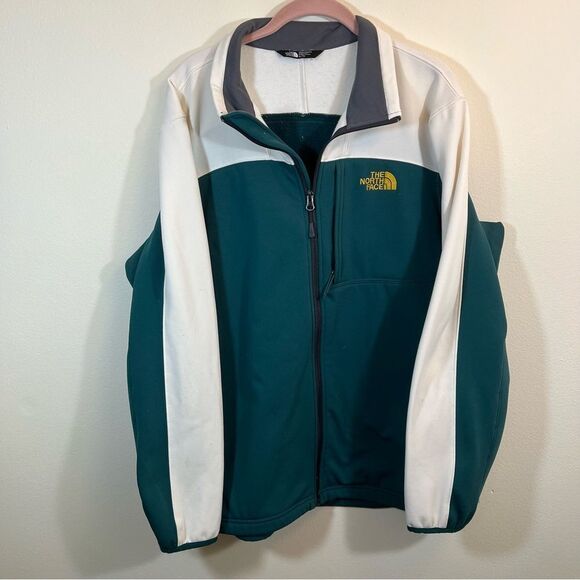 ✨ The North Face Men’s Green Cream Soft Shell Jacket XL - Picture 1 of 13